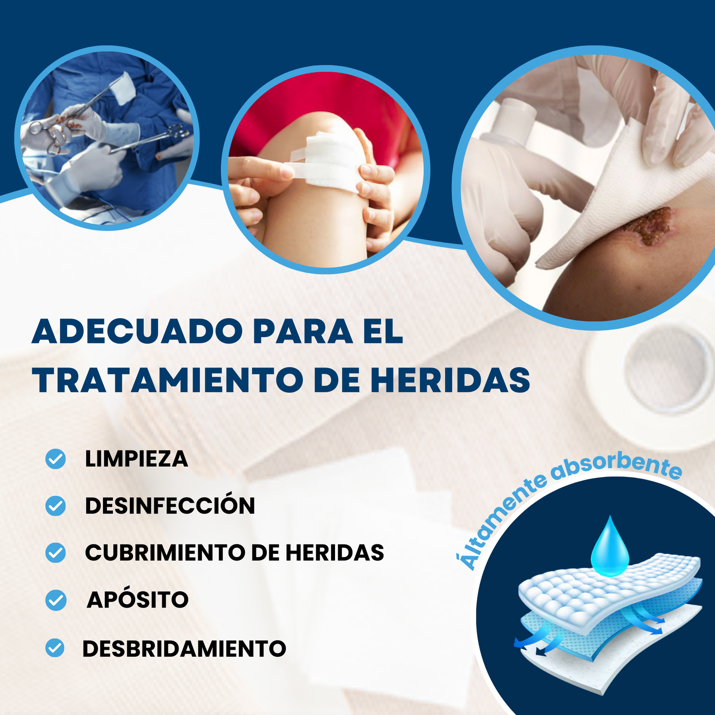 Pack ahorro GASAS estériles 150 unidades, selladas individualmente y fabricadas en europa.