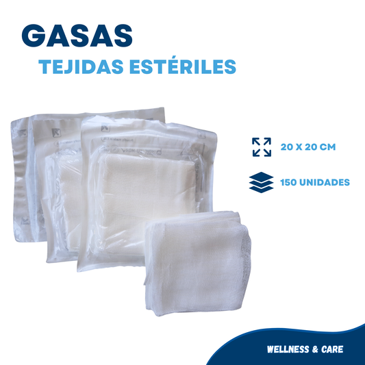 Pack ahorro GASAS estériles 150 unidades, selladas individualmente y fabricadas en europa.