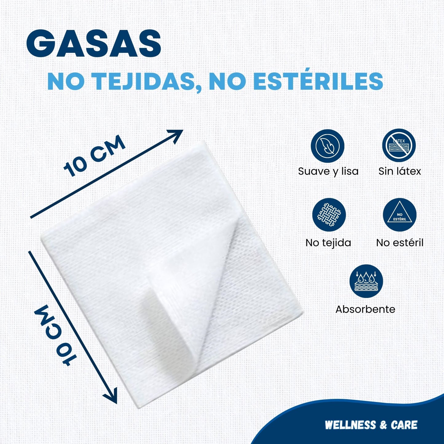 Pack ahorro 200 gasas no tejidas no estériles.
