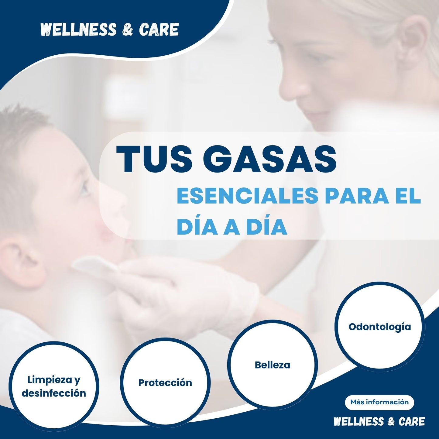 Pack ahorro 200 gasas no tejidas no estériles.