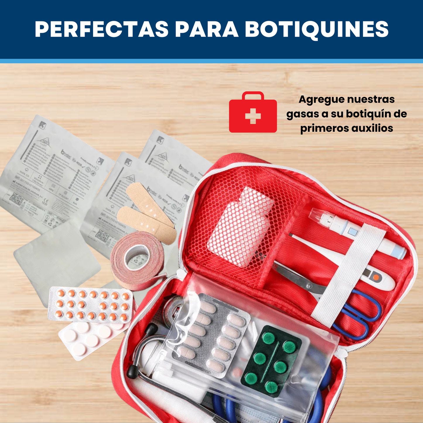 Pack ahorro GASAS estériles 150 unidades, selladas individualmente y fabricadas en europa.
