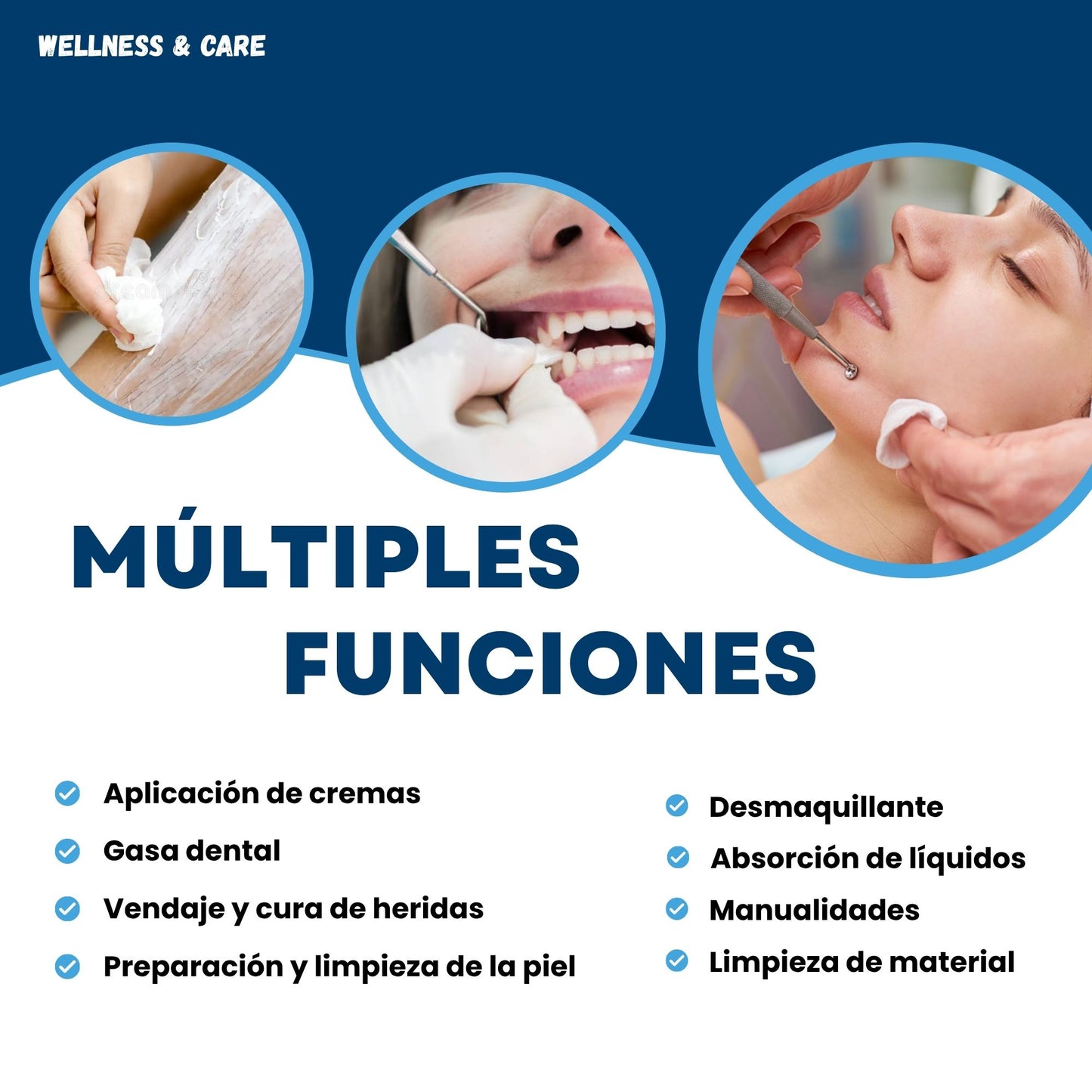 Pack ahorro 200 gasas no tejidas no estériles.